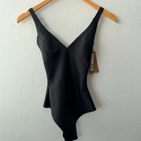 SKIMS BODY UNLINED PLUNGE BODYSUIT BD-THG-9105 Sz XS Shapewear Black Onyx 0055 - Picture 2 of 5